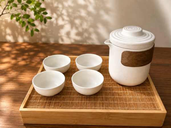 6-5｜雅白一壺4杯｜Elegant White Tea Set｜1 Pot & 4 Cups